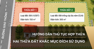 Hai thửa đất khác mục đích sử dụng có hợp thửa được không? 