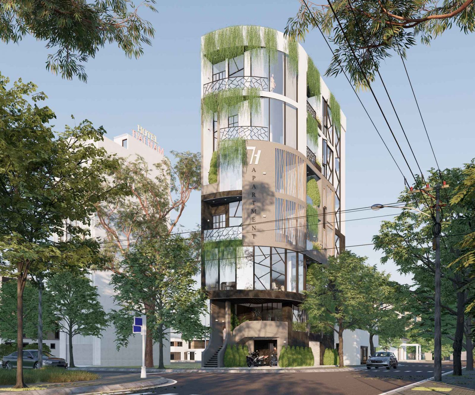Dự án TH's Apartment - Công trình căn hộ hiện đại, nổi bật tại ngã ba trục đường lớn với thiết kế ấn tượng