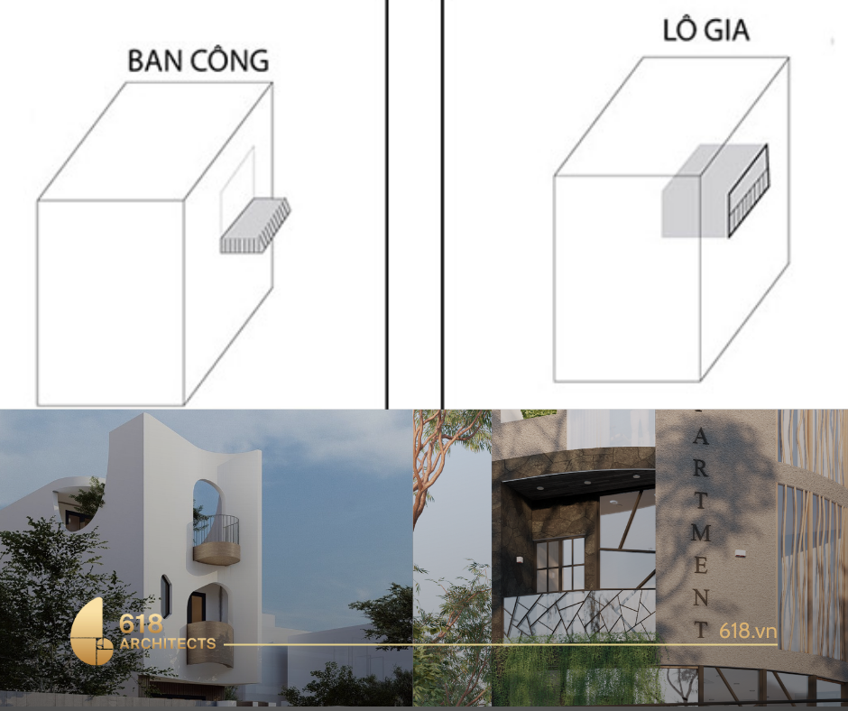 Sự khác nhau giữa ban công và lô gia