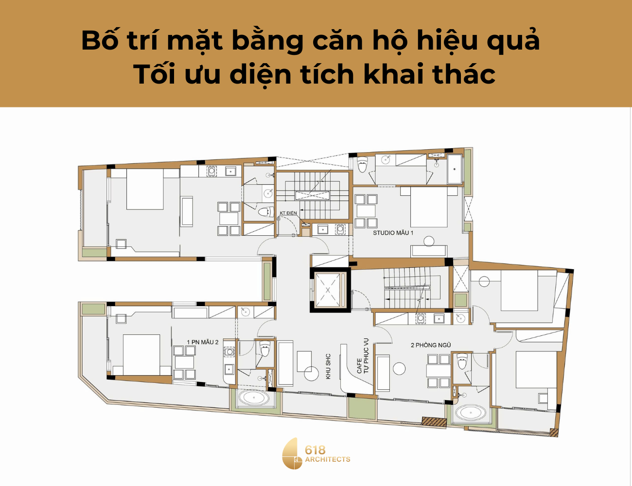 Bố trí công năng tối ưu diện tích khai thác căn hộ