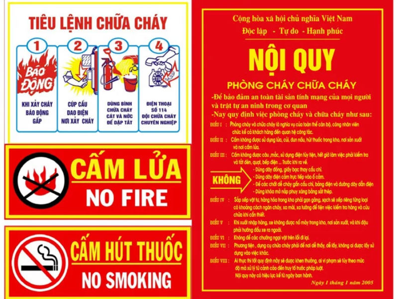 Nội quy và hướng dẫn PCCC cần được đặt ở vị trí dễ thấy tại nhà trọ  (Nguồn Internet)