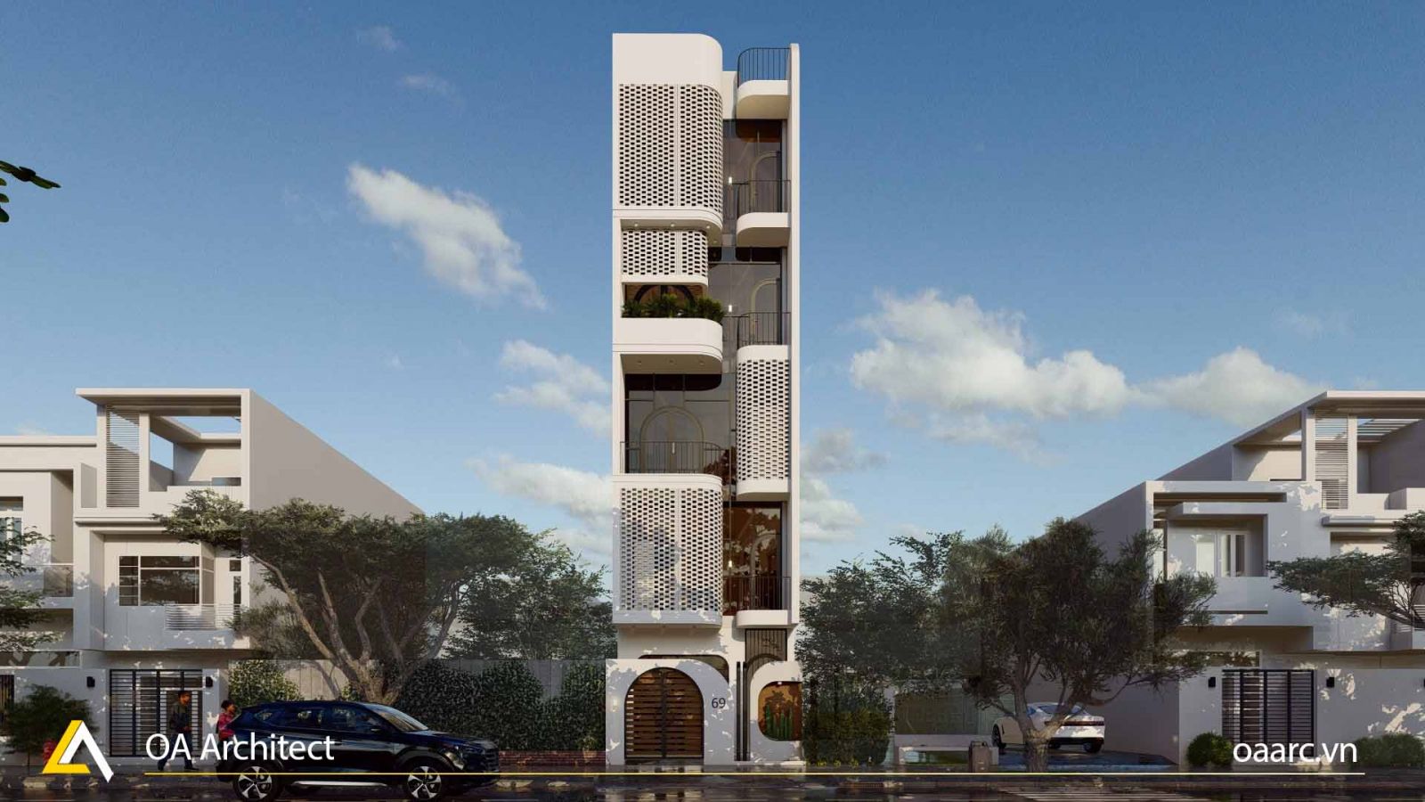 Căn hộ 5 tầng hiện đại, ấn tượng, tối ưu không gian