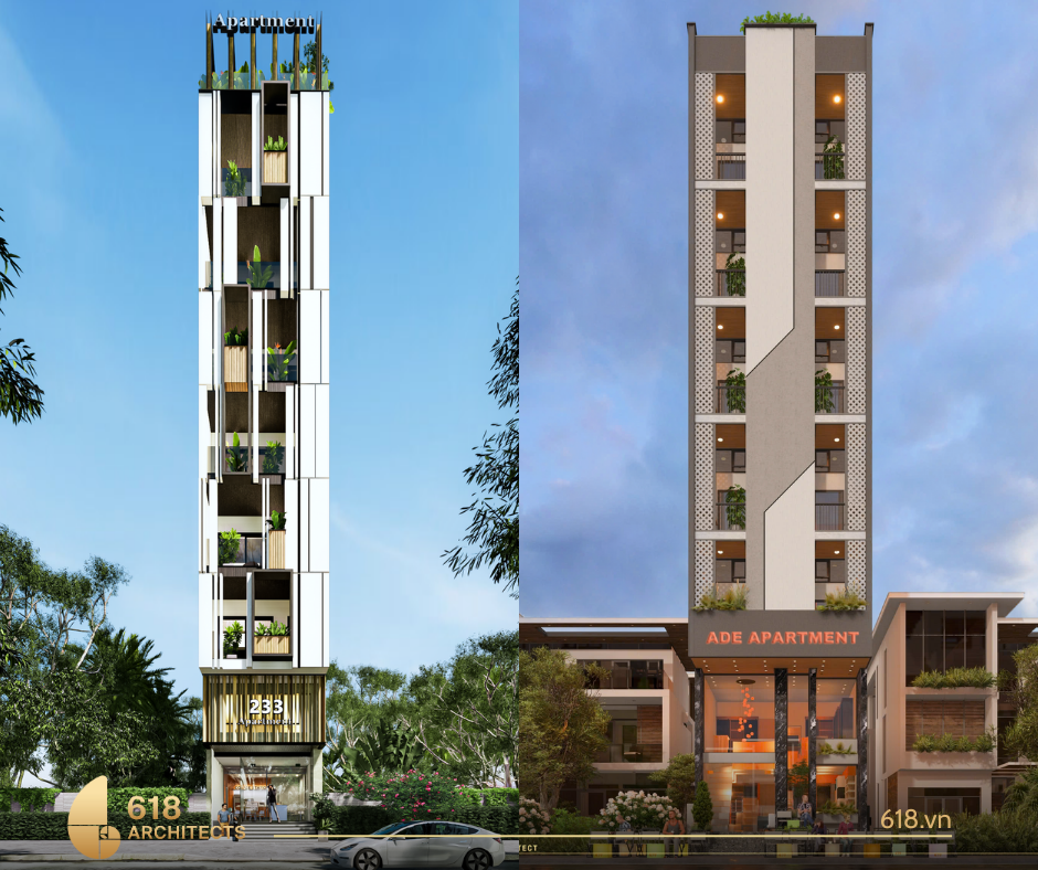 233 Apartment (căn hộ 10 tầng) và NQ Apartment (căn hộ 9 tầng)