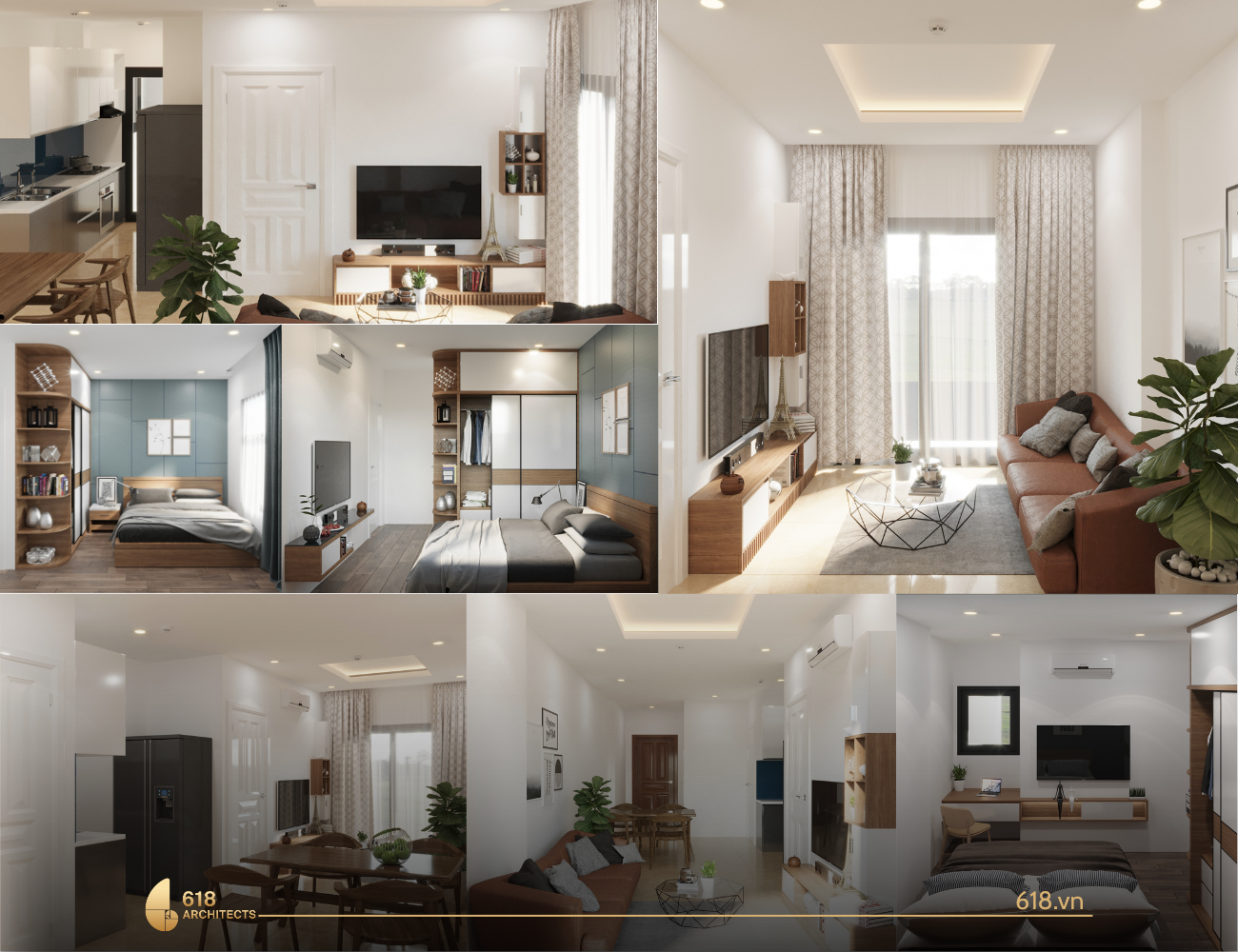 Dự án thi công nội thất chung cư Monarchy của 618 Architects