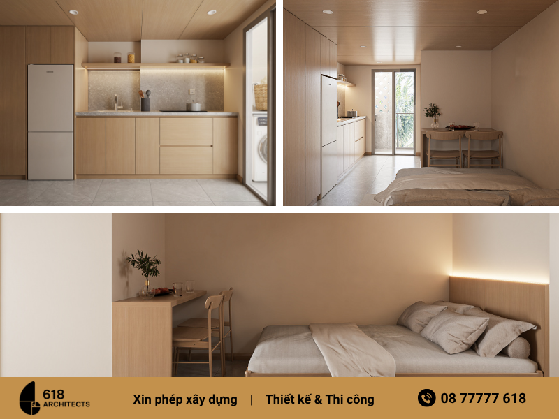 Studio được thiết kế theo phong cách Open Space