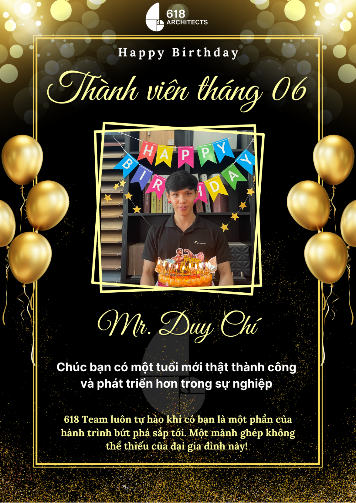Chúc Duy trí tuổi mới rực rỡ thành công