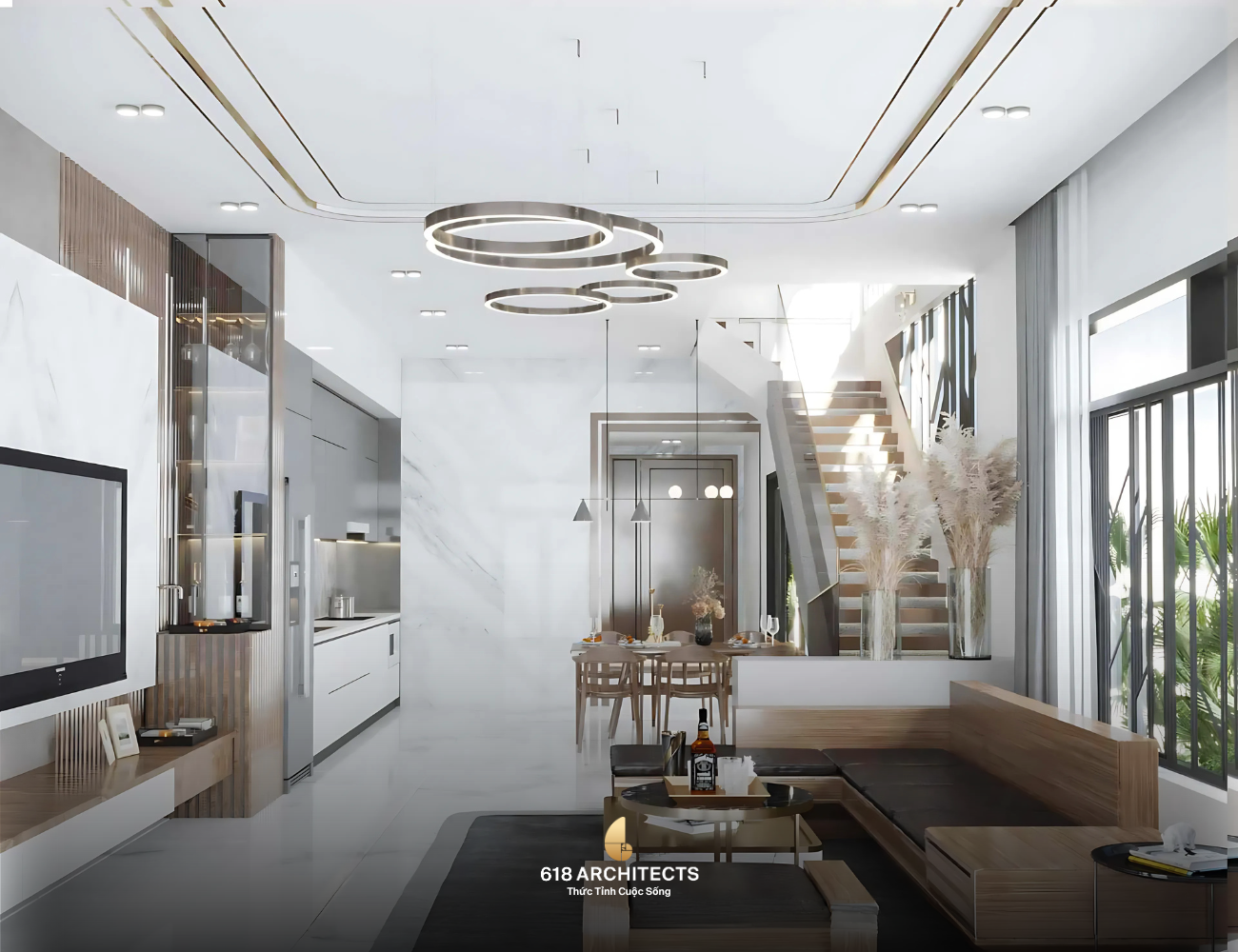 Ngôi nhà có không gian thông thoáng sẽ mang lại cảm giác thoải mái