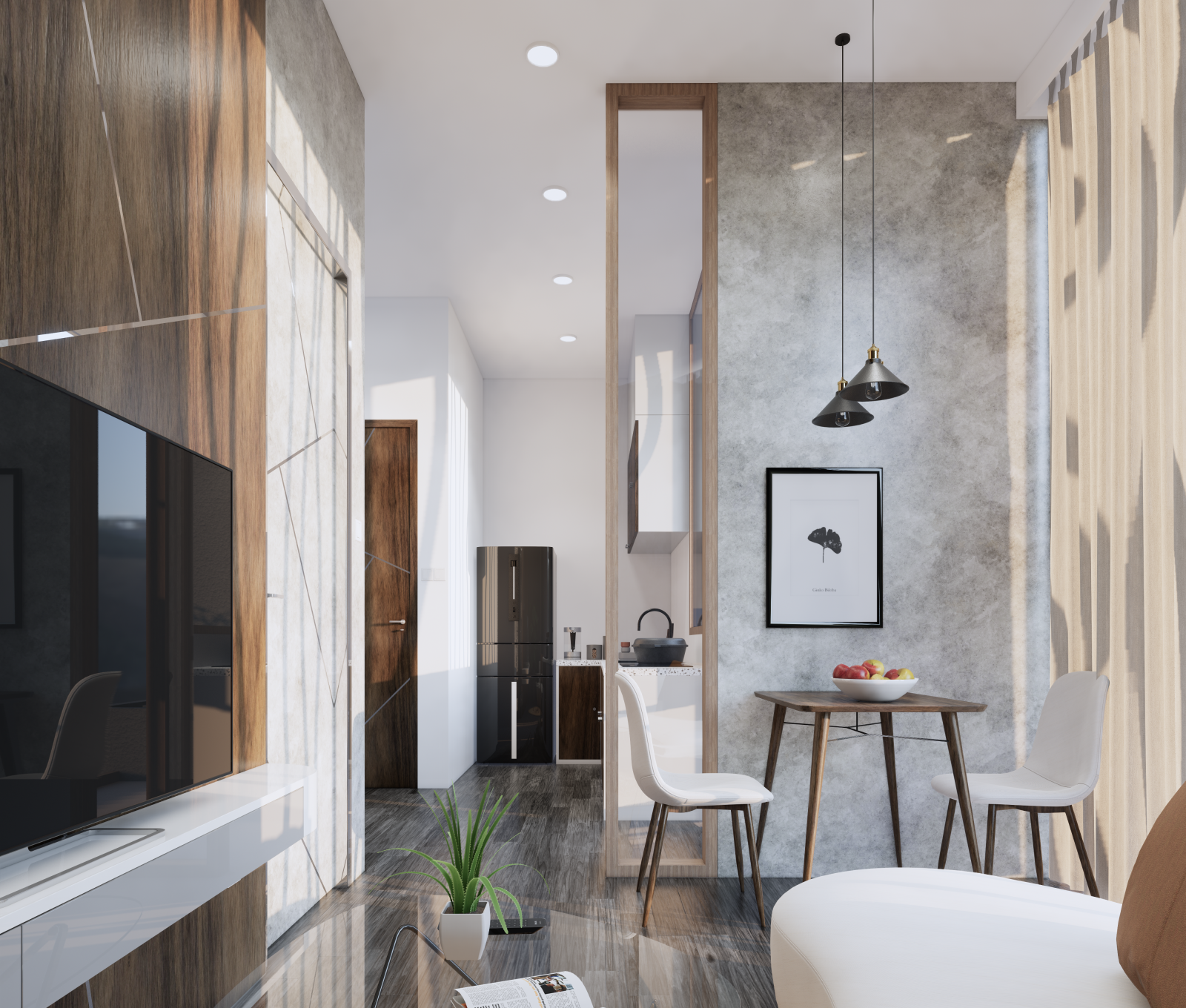 Thiết kế liên thông giúp tối ưu diện tích mà vẫn đảm bảo đầy đủ công năng sử dụng.